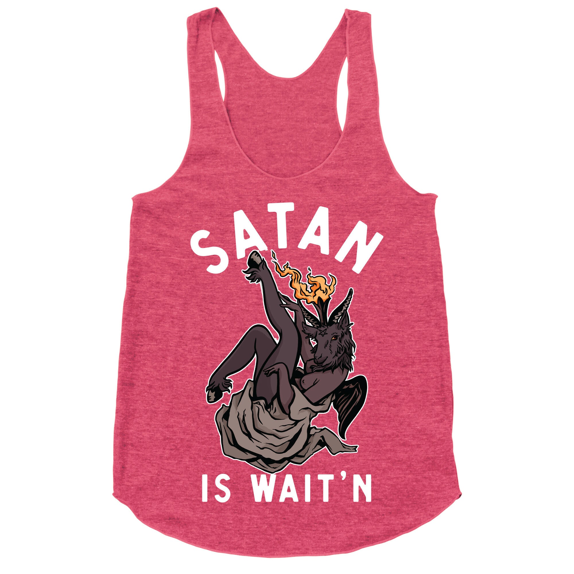 Satan Is Wait'n Racerback Tank